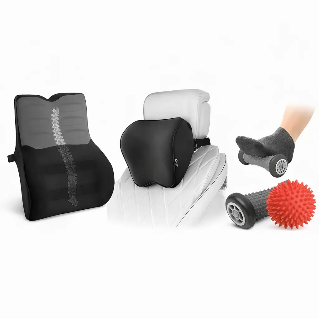 Productos recomendados de ergonomía y espalda: cojines lumbares, cervicales y accesorios de postura para conductores