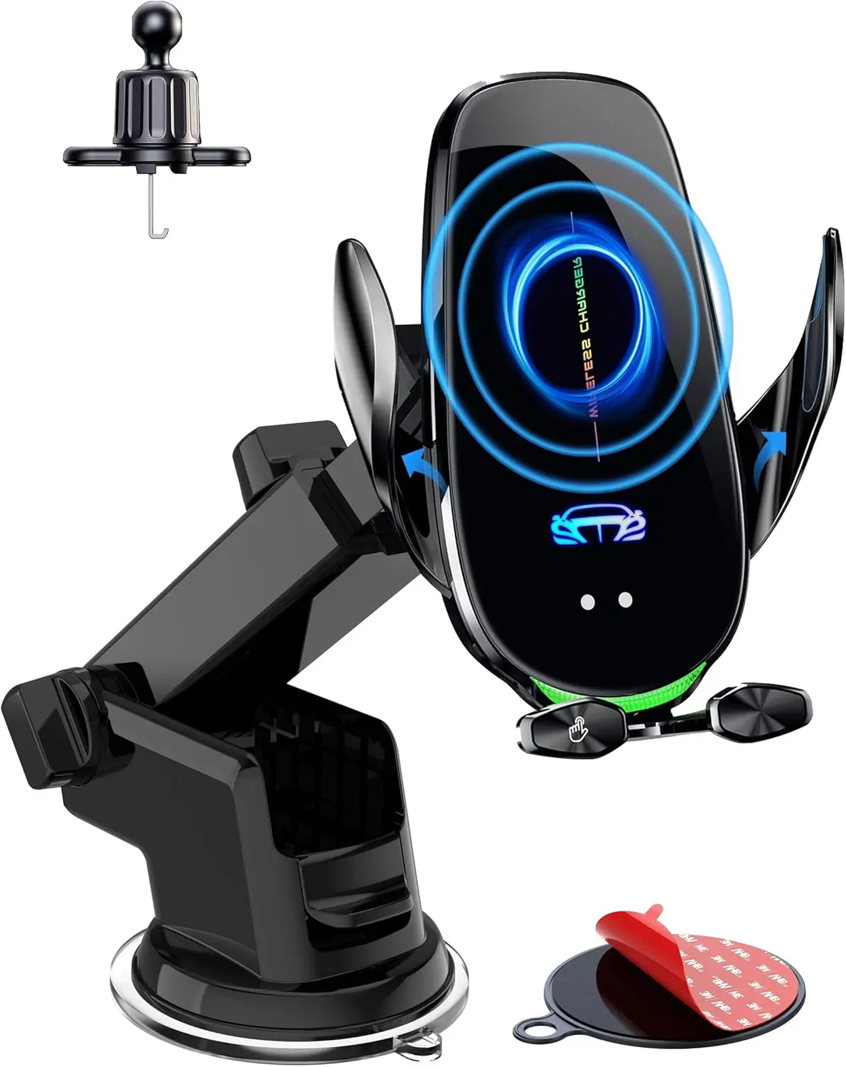 Soporte con carga inalámbrica + ventosa - soporte móvil parabrisas