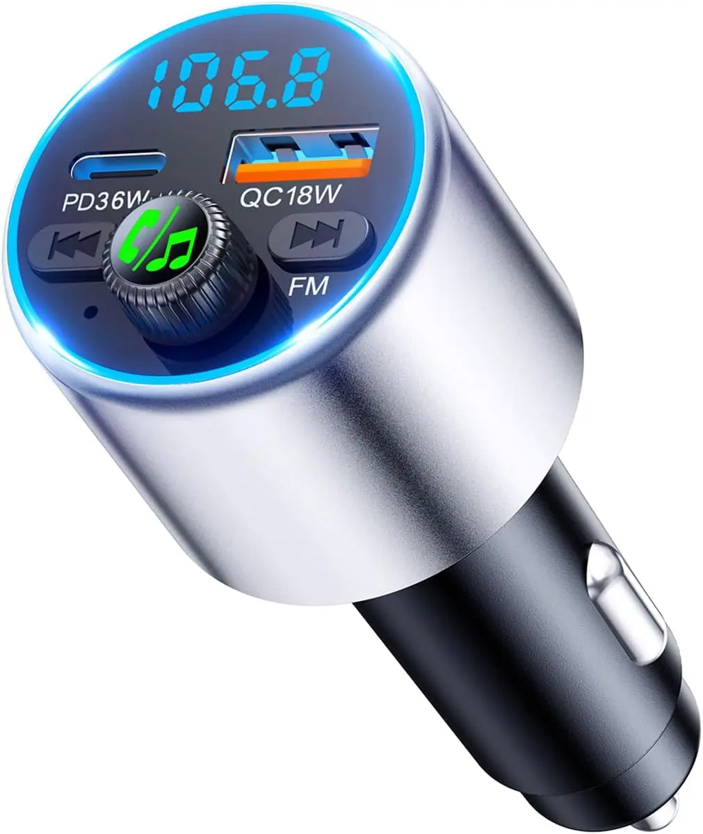 Transmisor Bluetooth FM con manos libres para vehículos sin Bluetooth